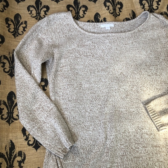 Beige Oversized Long Sweater Pullover Zippers - Picture 7 of 8